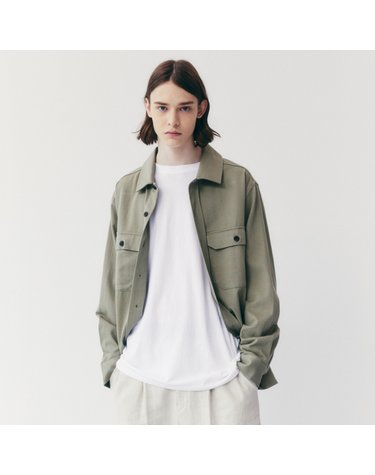 ORGANIC PATCH POCKET JACKET_KHAKI