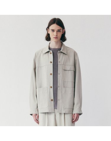 PATCH POCKET COTTON BLEND JACKET_BEIGE