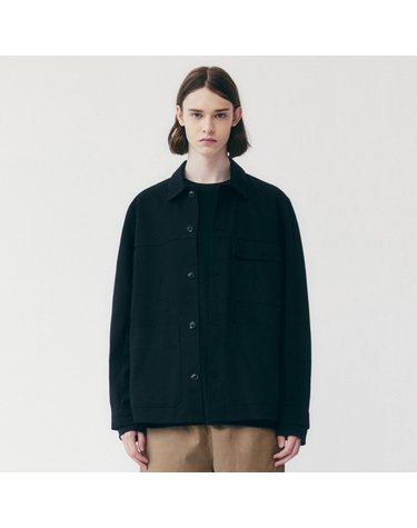 PATCH POCKET COTTON BLEND JACKET_BLACK