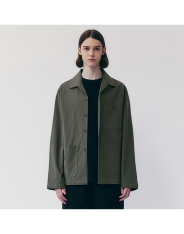 COTTON BLEND TWILL SHIRT JACKET_KHAKI
