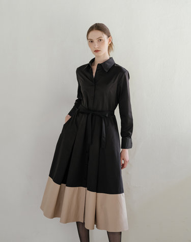 Contrast Color Hem Dress