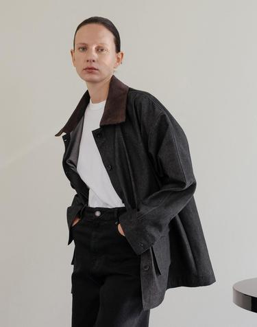 Black Denim Utility Jacket