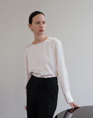 Crinkle Satin Blouse