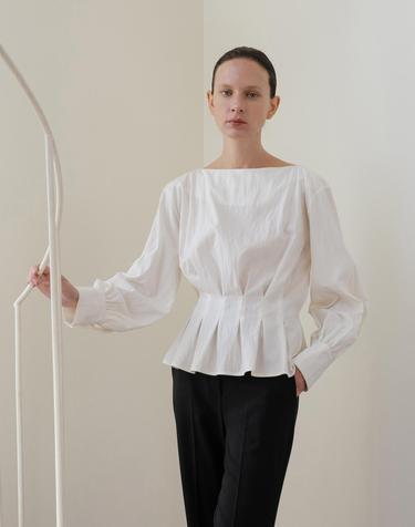 Waist Darted Ivory Blouse