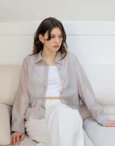 Grey Soft Sheer Shirt