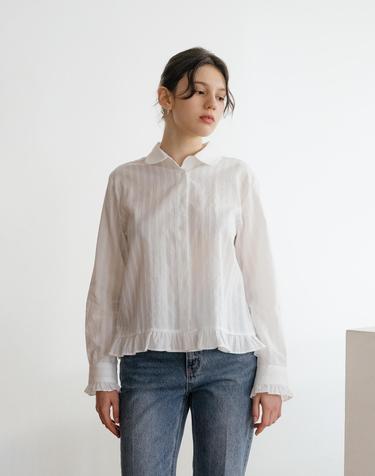 Frill Hem White Shirt