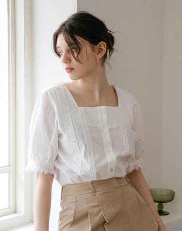 Lace Square Neck Blouse