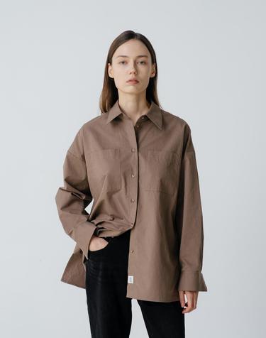 Brown Drop Shoulder Shirt