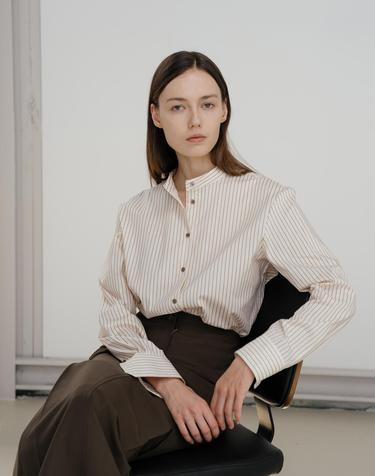 Brown Stripe Classic Shirt
