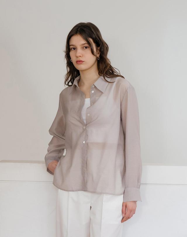 유니스 Grey Soft Sheer Shirt 착용컷
