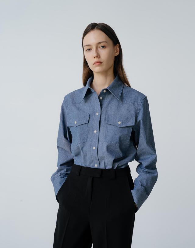 유니스 Chambray Western Shirt 착용컷