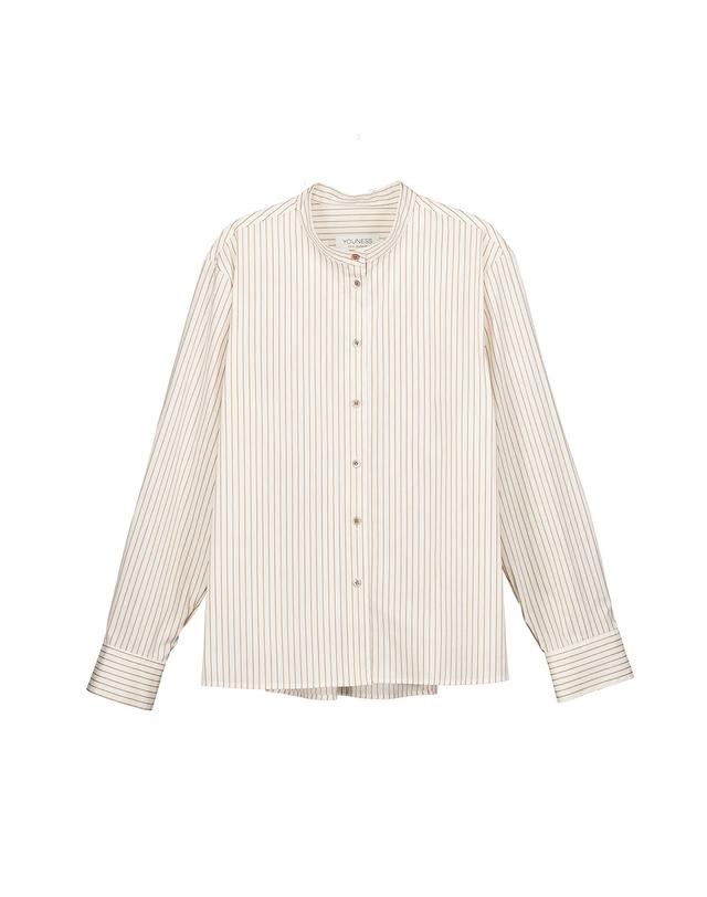 유니스 Brown Stripe Classic Shirt 착용컷