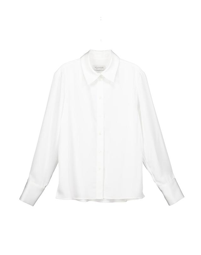 유니스 White Satin Blouse 착용컷