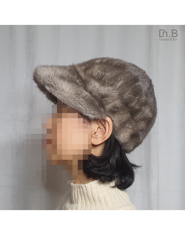 디앤비모피 디앤비퍼 밍크 풀스킨 버킷햇 중년 여성 모자(DF1417HA) 블랙 착용컷
