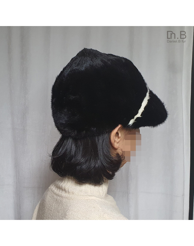 디앤비모피 디앤비퍼 밍크 풀스킨 버킷햇 중년 여성 모자(DF1417HA) 블랙 착용컷