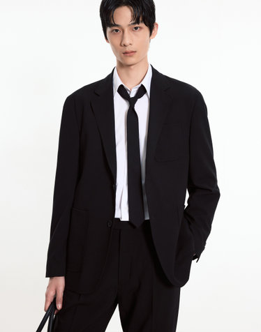 Wool Blended Comfort Jacket (Black)