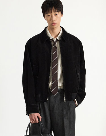 Corduroy Swing-top Jumper (Black)