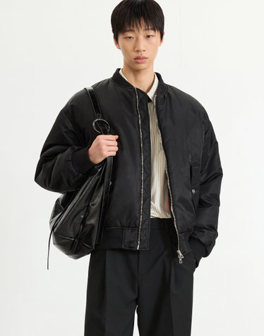 MA-1 Bomber Cropped Jacket (Black)