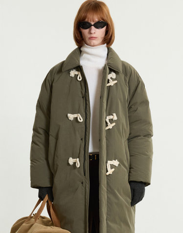 European-goose Duffle Long Down Jumper (Khaki)