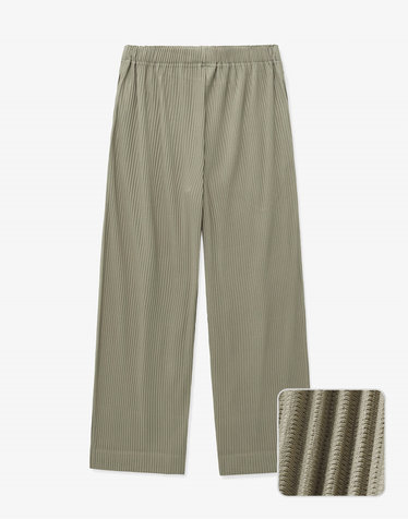 Yoyogi Pleats Wide Pants (Beige)