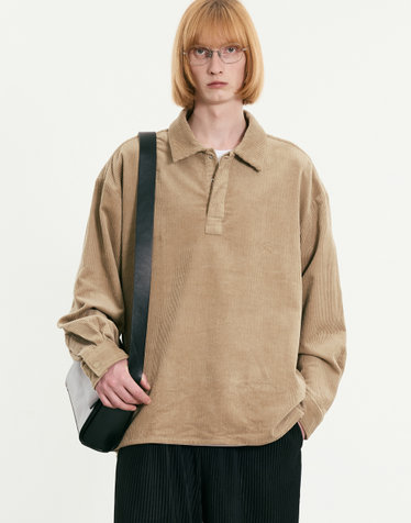 Corduroy Pull-over Shirt (Beige)
