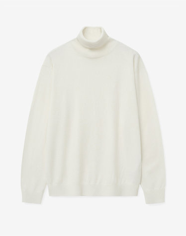 Cashmere Blended Turtle-neck Knit Top (Cream)