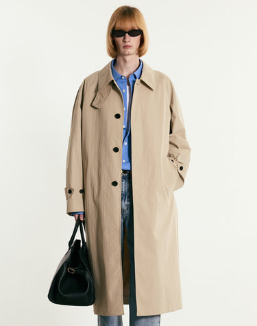 Balmacaan Oversized Trench Coat (Beige)