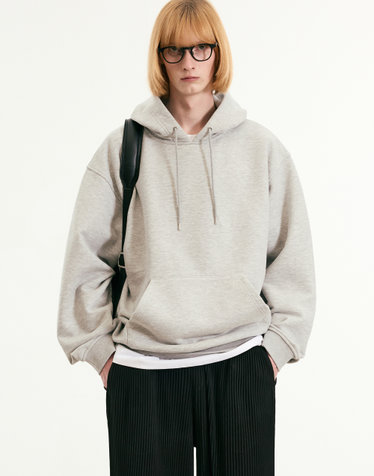 Oversized Hoodie Sweat (Melange Grey)