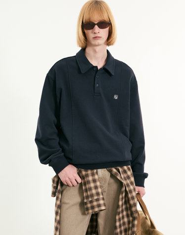 Embroidery Logo Polo Sweat (Navy)