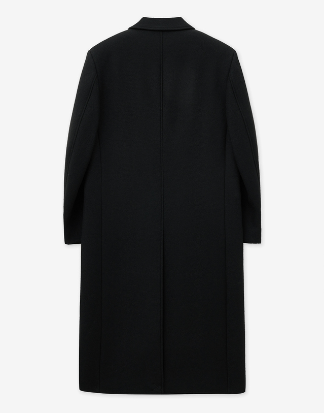 티엔지티 Heavy Wool Double-breasted Coat (Black) 블랙 착용컷