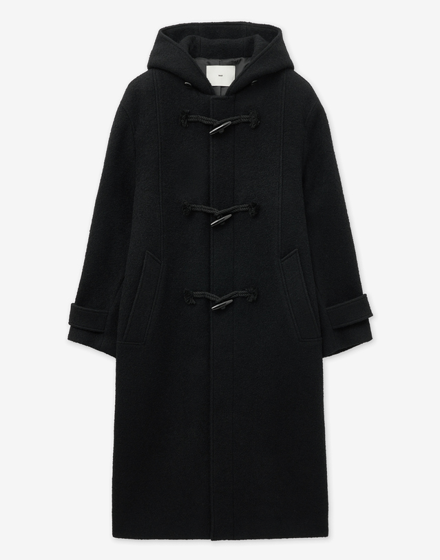 티엔지티 Wool Boucle Duffle Coat (Black) 블랙 착용컷