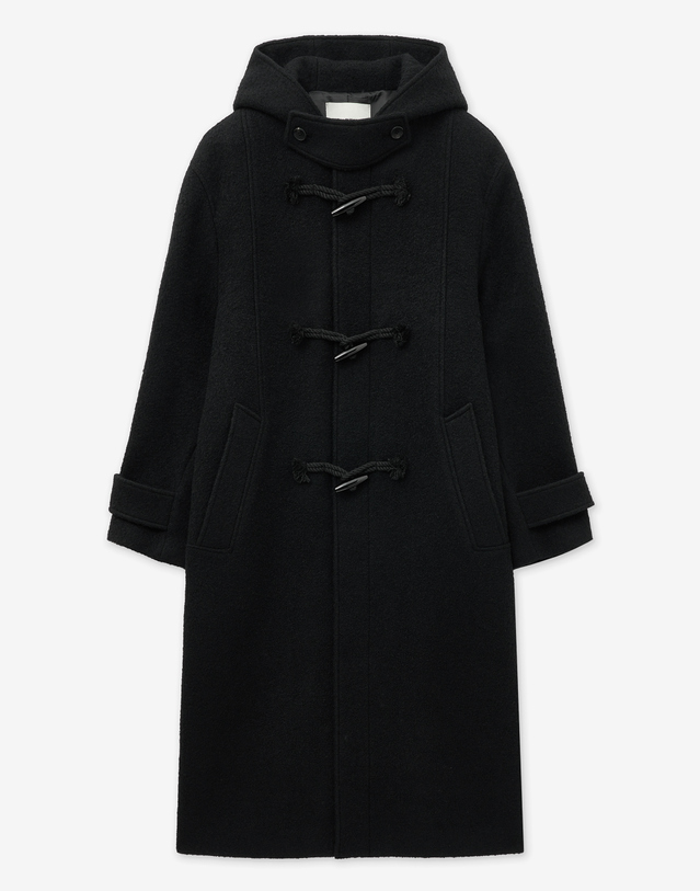 티엔지티 Wool Boucle Duffle Coat (Black) 블랙 착용컷