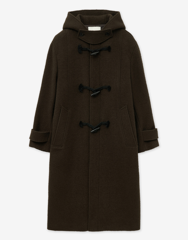 티엔지티 Wool Boucle Duffle Coat (Brown) 브라운 착용컷