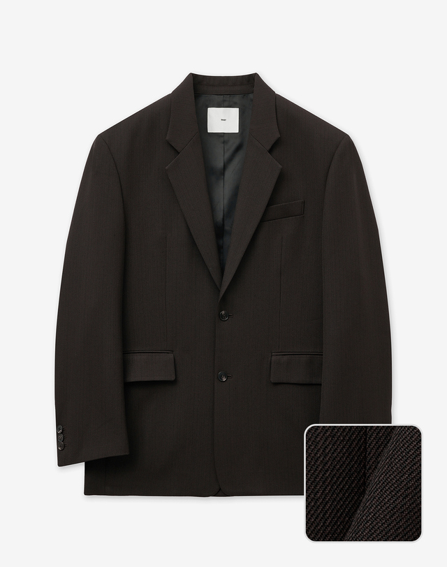 티엔지티 Virgin-wool Herringbone Single Jacket (Vintage Brown) 브라운 착용컷