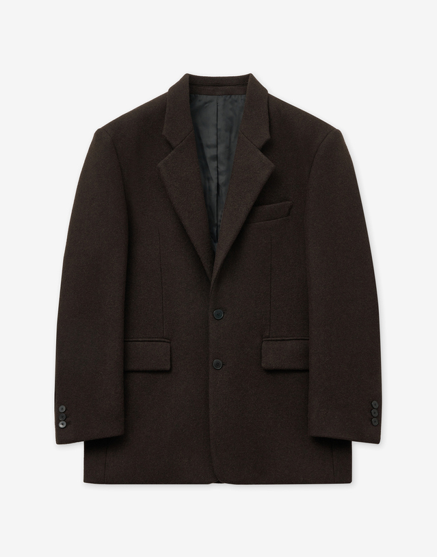 티엔지티 Heavy Wool Oversized Blazer (Brown) 브라운 착용컷