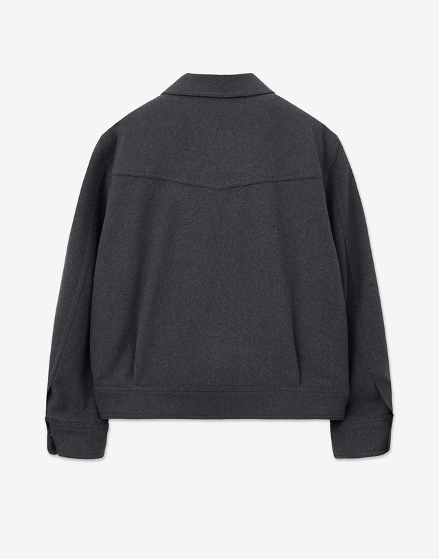 티엔지티 Wool Blended Trucker Jacket (Melange Grey) 그레이 착용컷