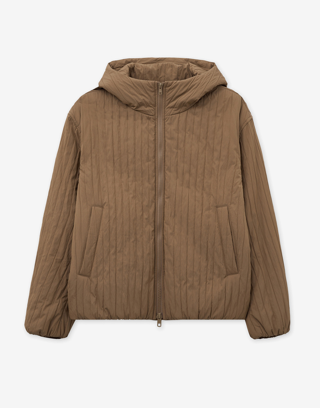 티엔지티 Light Padded Hoodie Jacket (Orange Brown) 브라운 착용컷