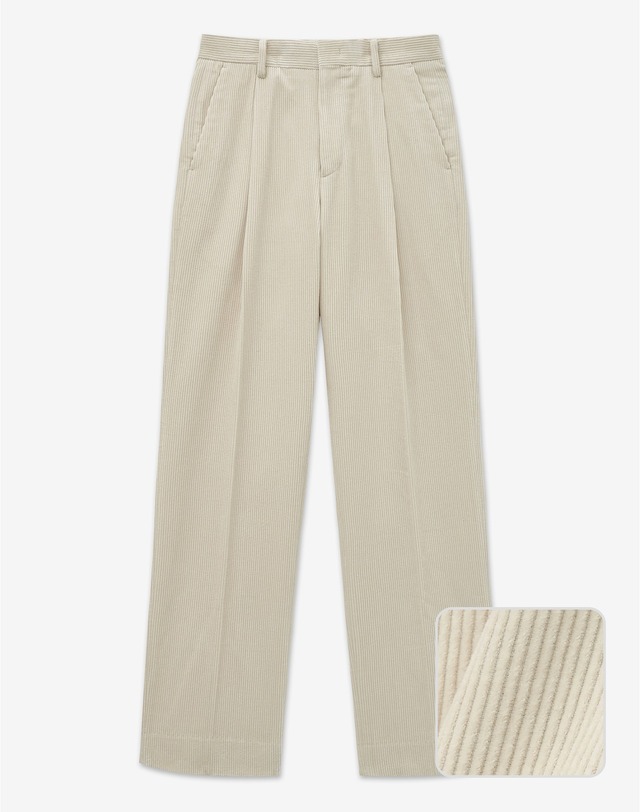 티엔지티 Corduroy Semi-wide fit Pants (Cream) 크림 착용컷