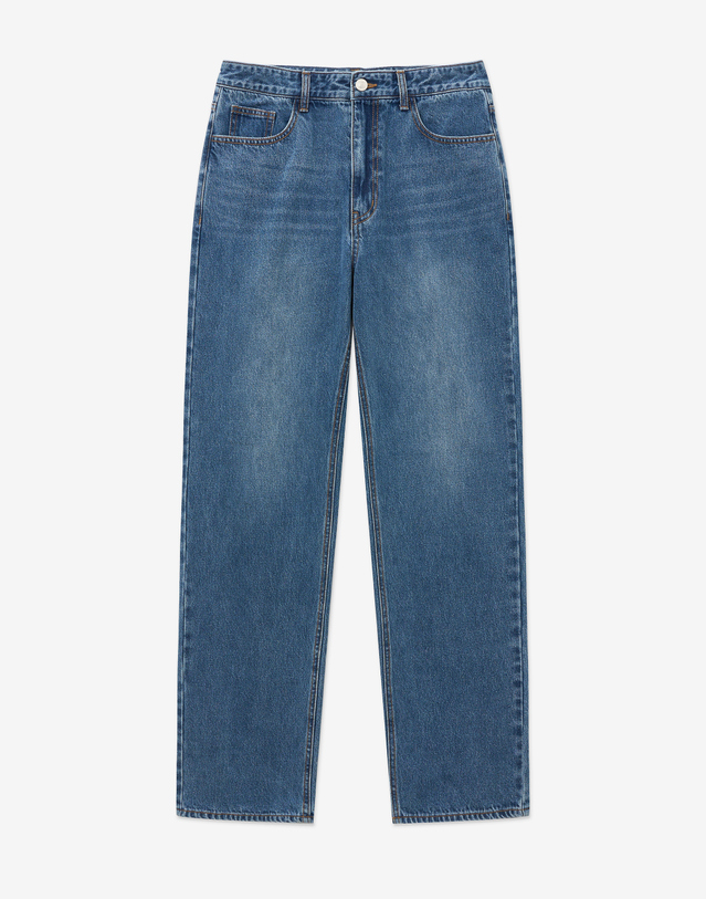 티엔지티 Lot.872 Straight-fit Denim Pants (Vintage Blue) 진한 블루 착용컷
