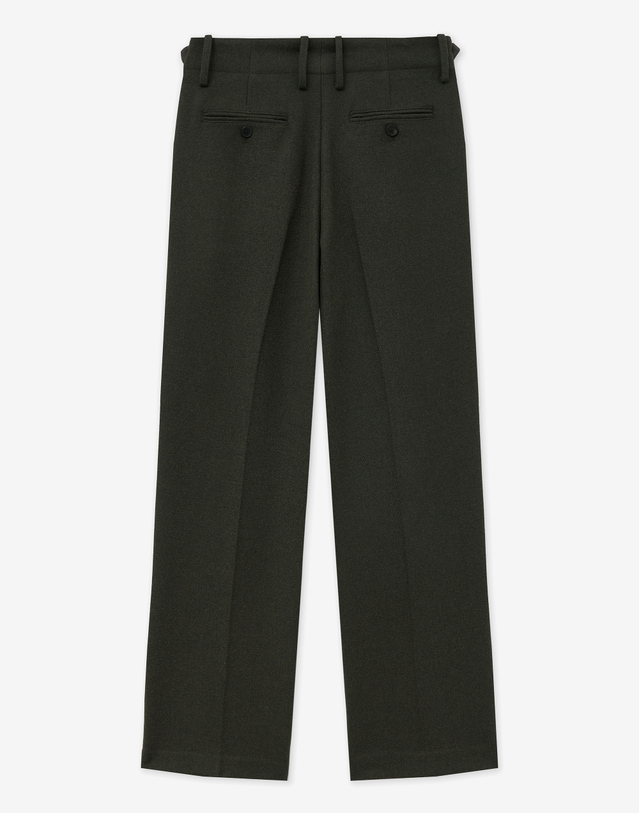 티엔지티 Waist Detail Wool Wide Pants (Khaki) 카키 착용컷