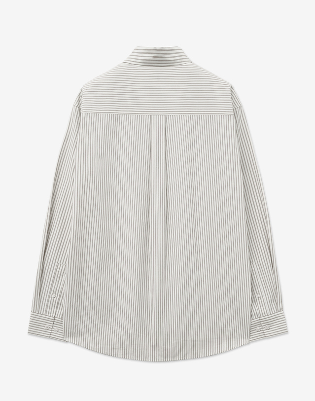 티엔지티 Comfort Stripe Shirt (Light Beige) 노랑 착용컷