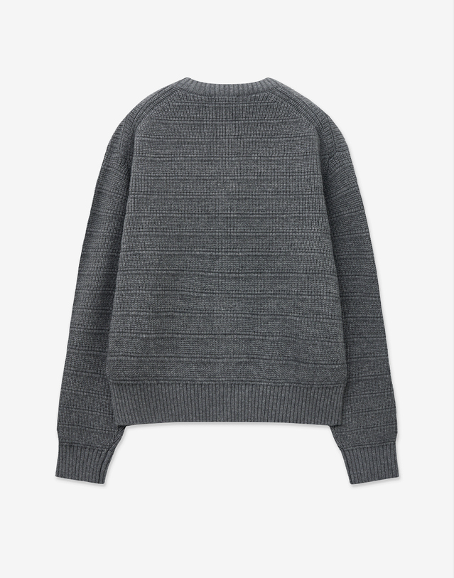 티엔지티 Chunky Wool Blended Knit Cardigan (Grey) 그레이 착용컷