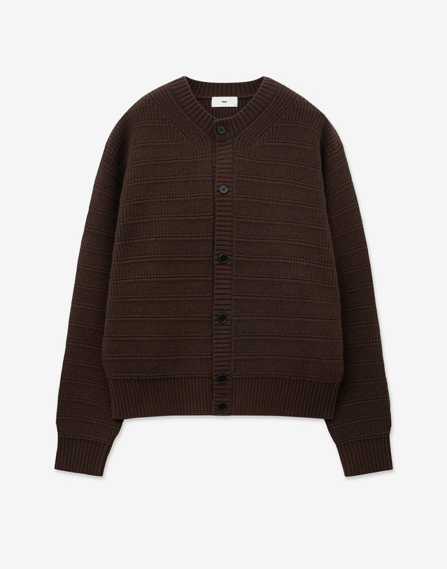 티엔지티 Chunky Wool Blended Knit Cardigan (Brown) 브라운 착용컷