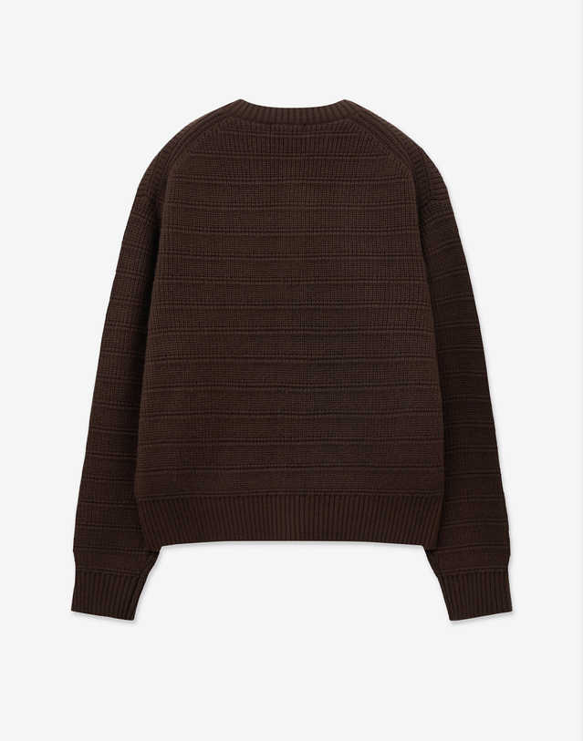 티엔지티 Chunky Wool Blended Knit Cardigan (Brown) 브라운 착용컷
