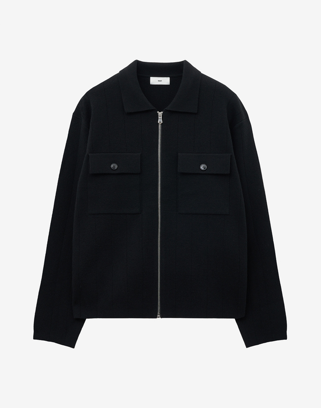 티엔지티 Milano Zip-up Cardigan (Black) 블랙 착용컷