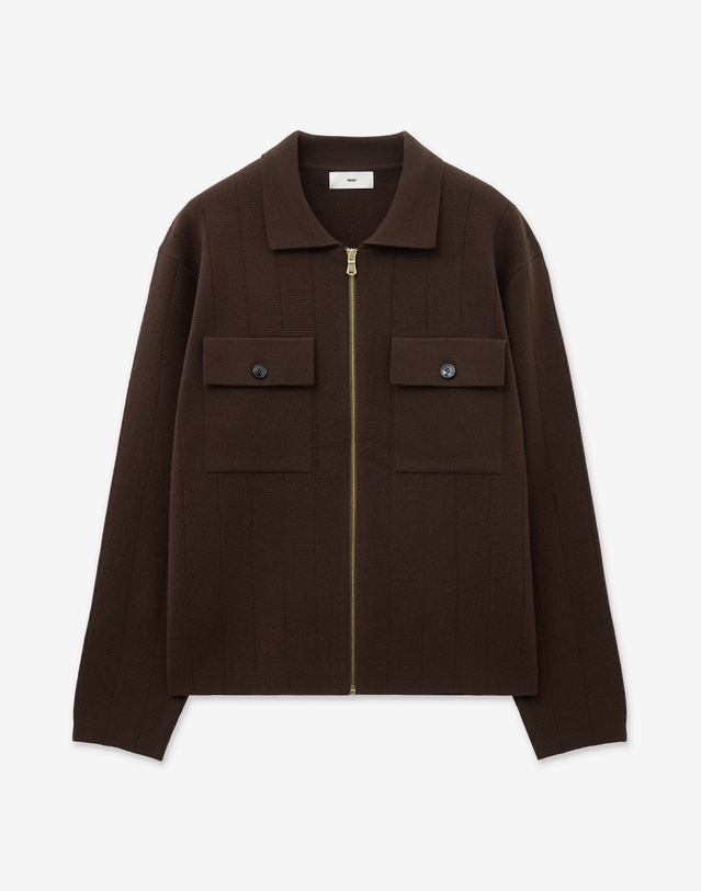티엔지티 Milano Zip-up Cardigan (Red Brown) 브라운 착용컷