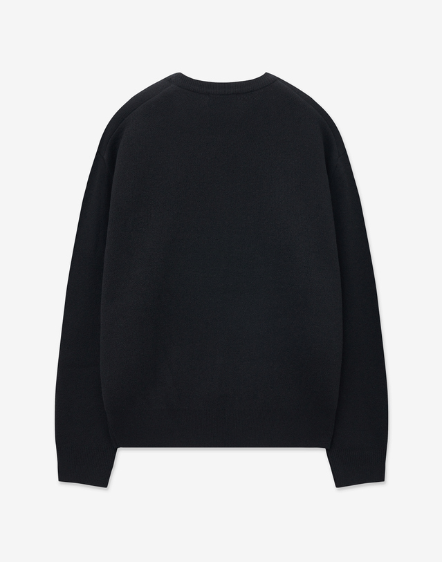 티엔지티 Cashmere Blended Round-neck Sweater (Black) 블랙 착용컷
