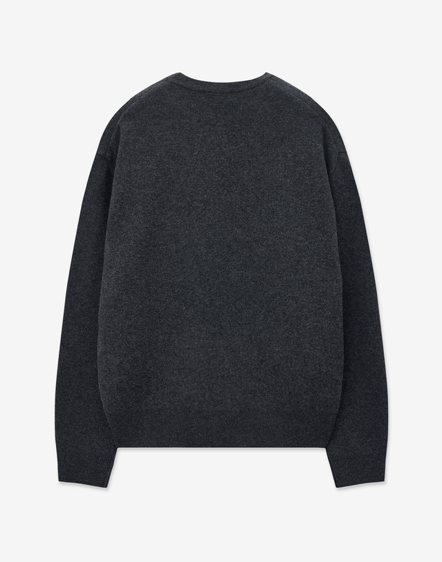 티엔지티 Cashmere Blended Round-neck Sweater (Dark Grey) 차콜 그레이 착용컷