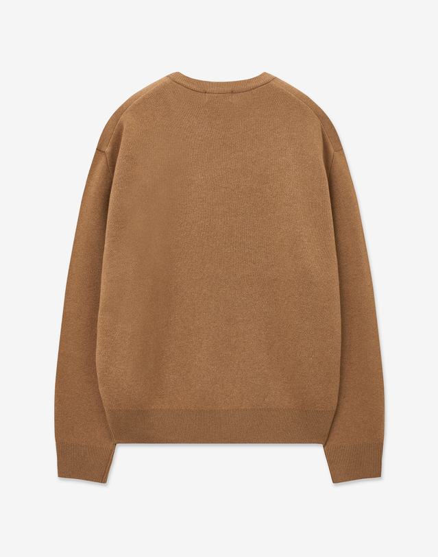 티엔지티 Cashmere Blended Round-neck Sweater (Camel) 캐멀 착용컷