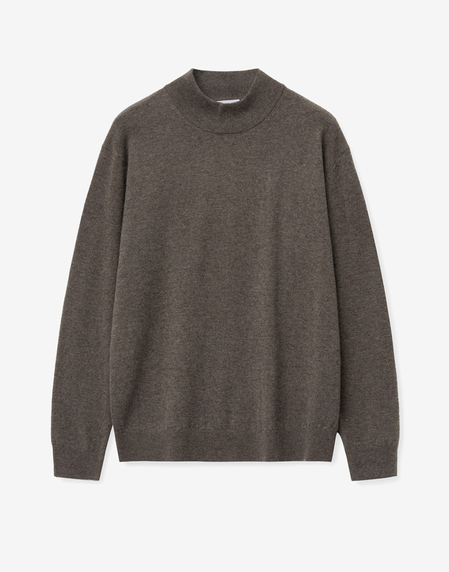 티엔지티 Cashmere Blended Mock-neck Knit Top (Brown) 브라운 착용컷